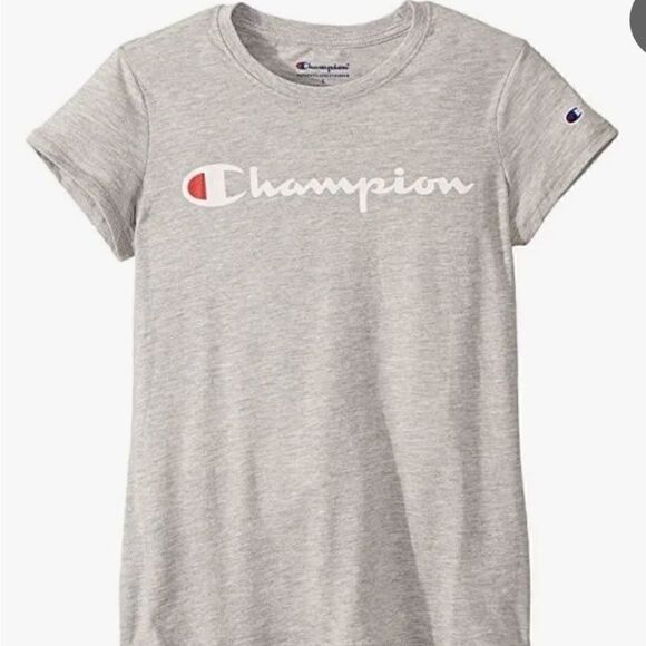 NWT Champion Girls T-Shirt Classic Crew Neck Tee Size Medium Heather Gray 3D12 - Picture 3 of 3